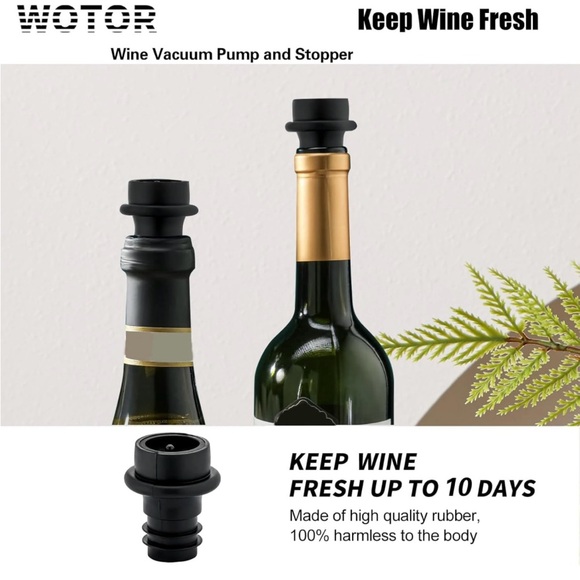 Rotor Vacuum Wine Pump with 4 Stoppers - Picture 1 of 9